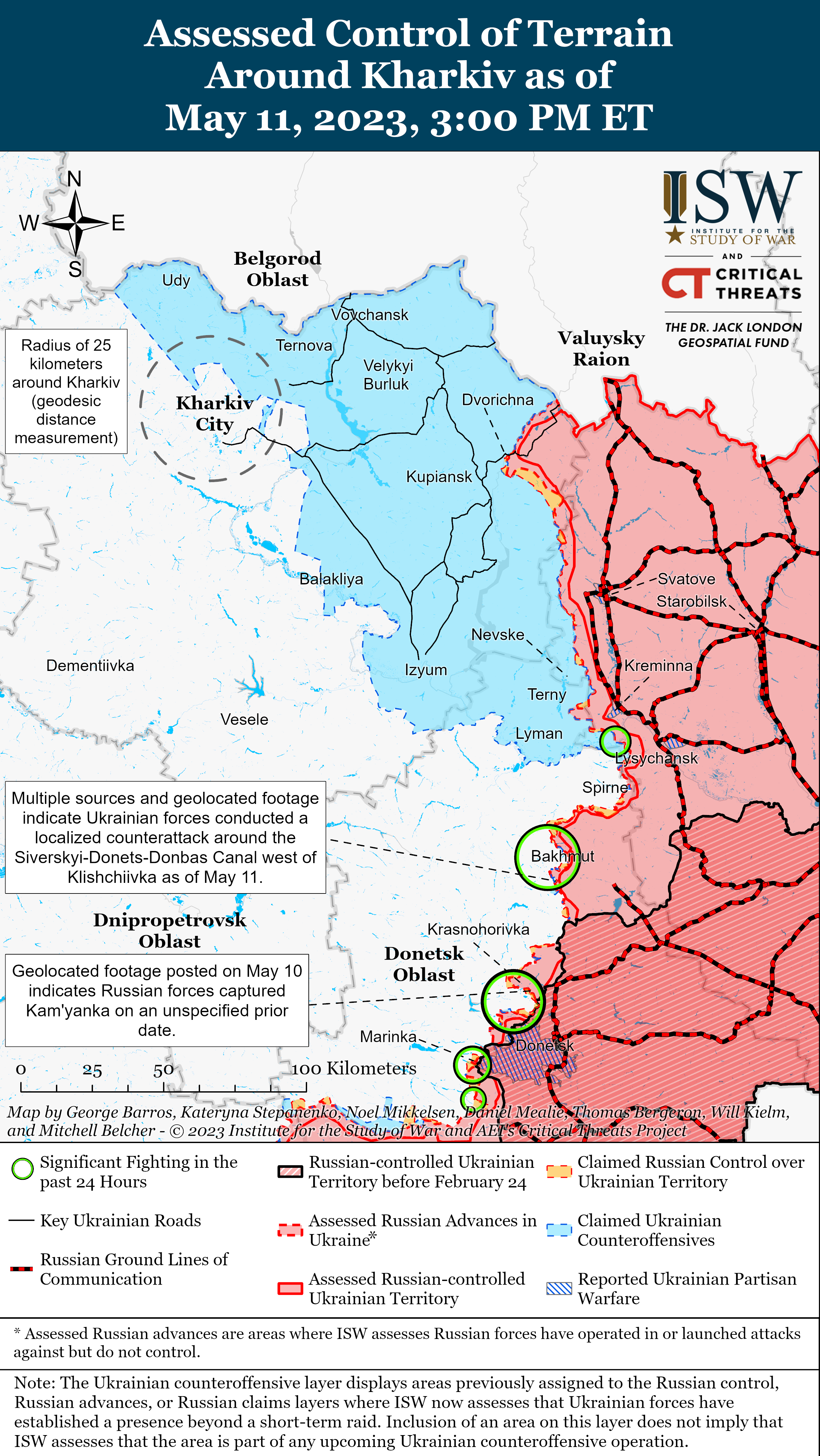 ЗСУ продовжують контрнаступальні операції під Бахмутом: карти боїв від ISW